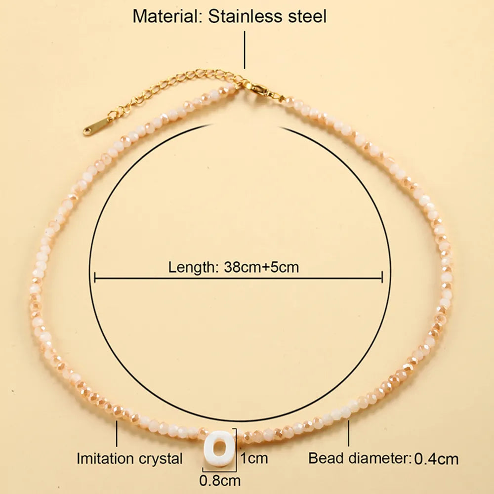 collier perles miyuki avec initial prénom